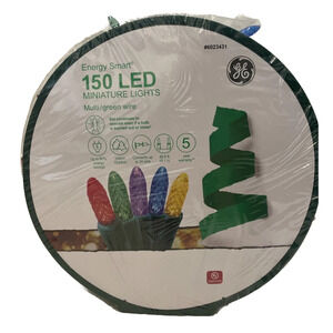 GE Energy Smart 150 Ct 49.6 ft Multicolor Mini LED Christmas String Lights NEW